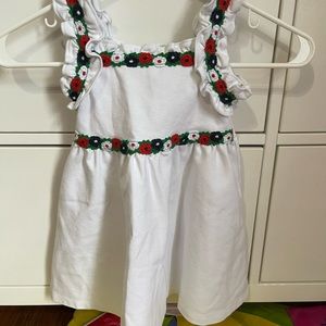 3T White Sundress by Janie and Jack with red, white and blue flower trim
